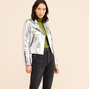 SEN metallic moto jacket